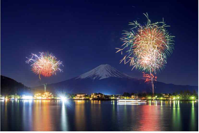 Lake Kawaguchi Winter Fireworks